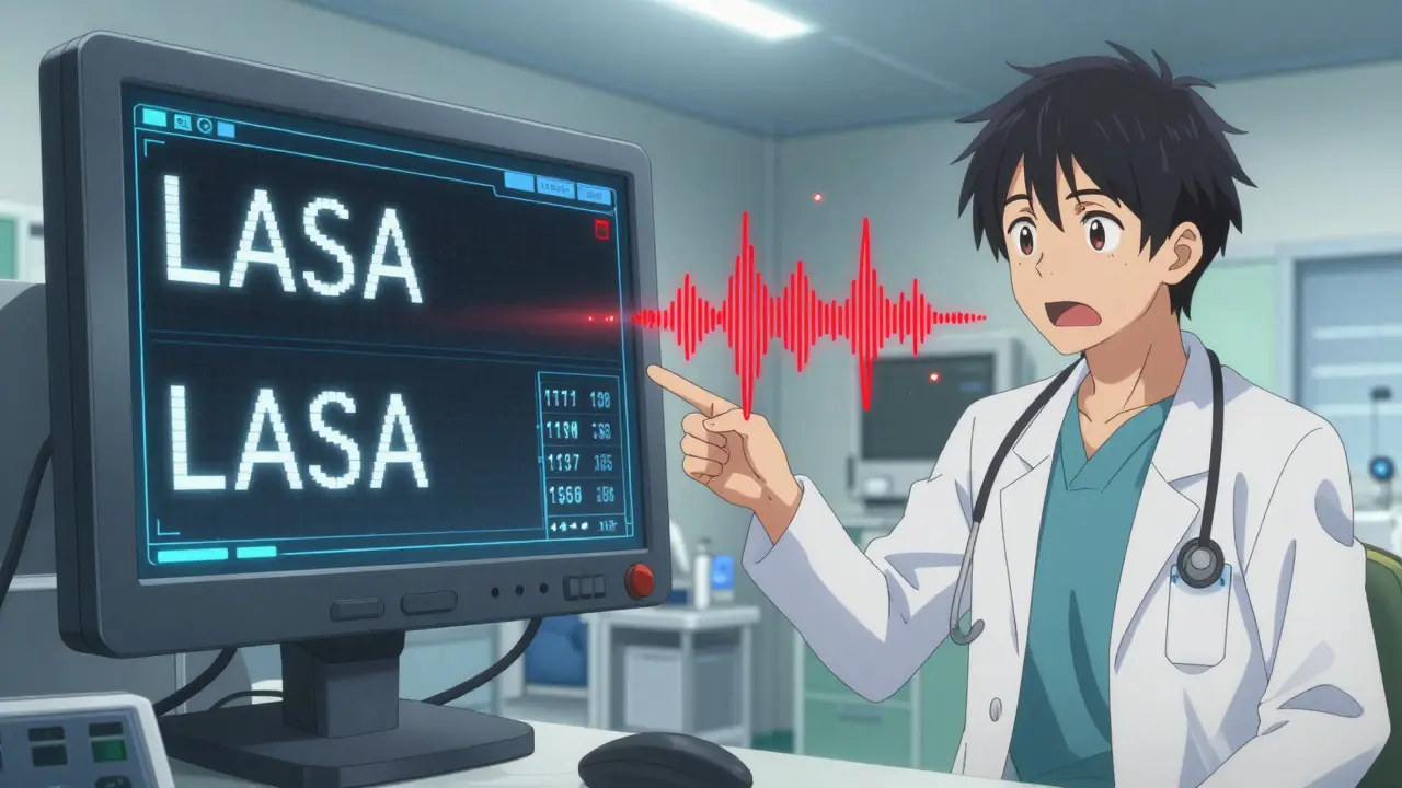 Split screen showing visual text similarity and a doctor giving verbal orders in an ICU